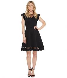 Ted Baker Sharlot Mesh Paneled Scallop Dress at Zappos